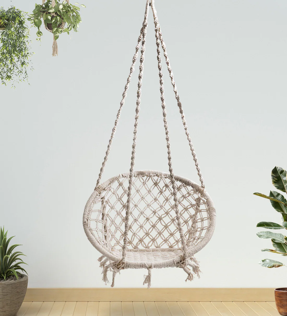 Fabric Swing in Off White Colour